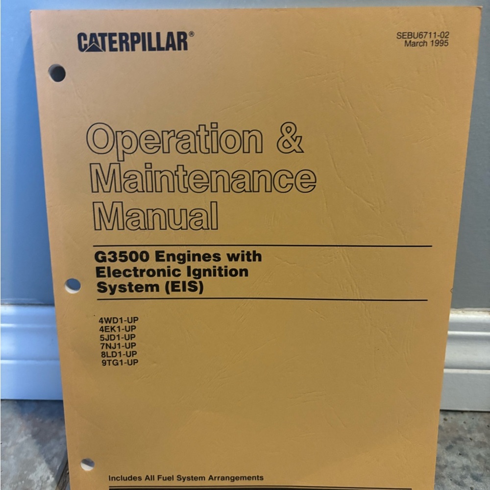 Caterpillar Yellow Operation & Maintenance Manual - G3500 Engines